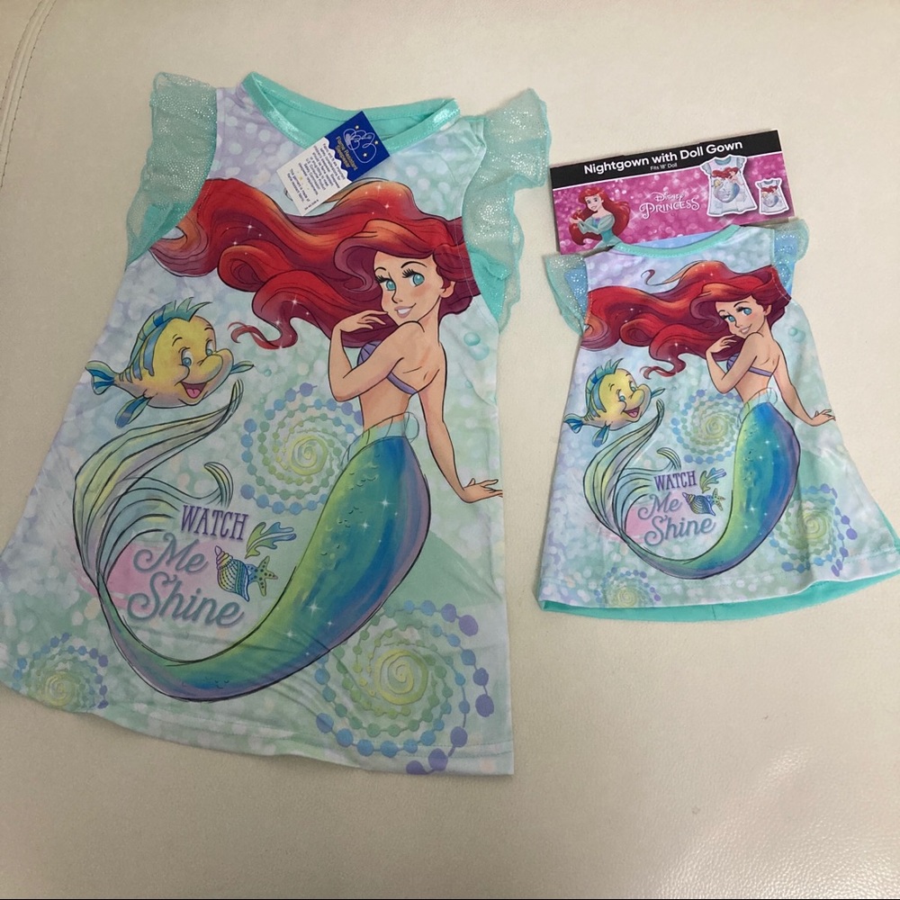 Disney Ariel Cute Nightgowns Doll Set 6202 - Picture 5 of 5